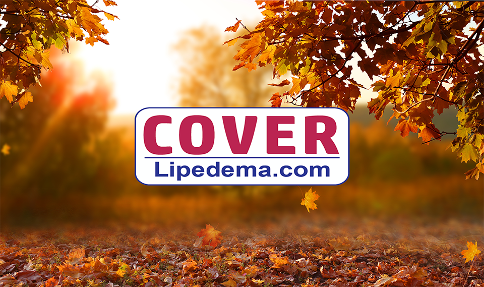 Photo of fall leaves and Coverlipedema.com logo